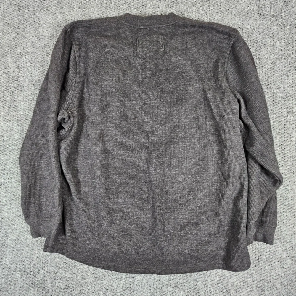 Katahdin Iron Works Henely Waffle Shirt Men's Gray Sherpa Lined Pullover XXL‎